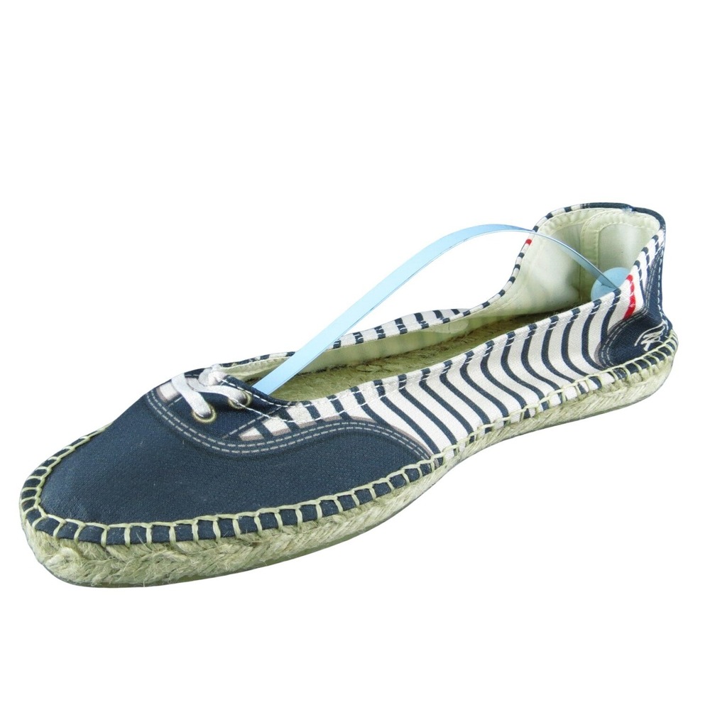Bsided Women Flat Shoes Espadrille Size 41 Summer Slip On Blue‎ White Striped